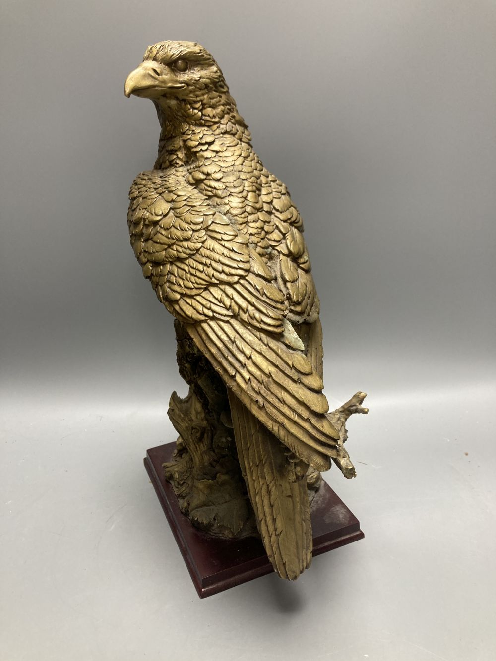 A simulated bronze eagle, 36cm, cloisonne enamelled vase, 23cm and five other items